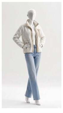 32 Degrees Women's Cream and Tan Sherpa Fleece Teddy Jacket